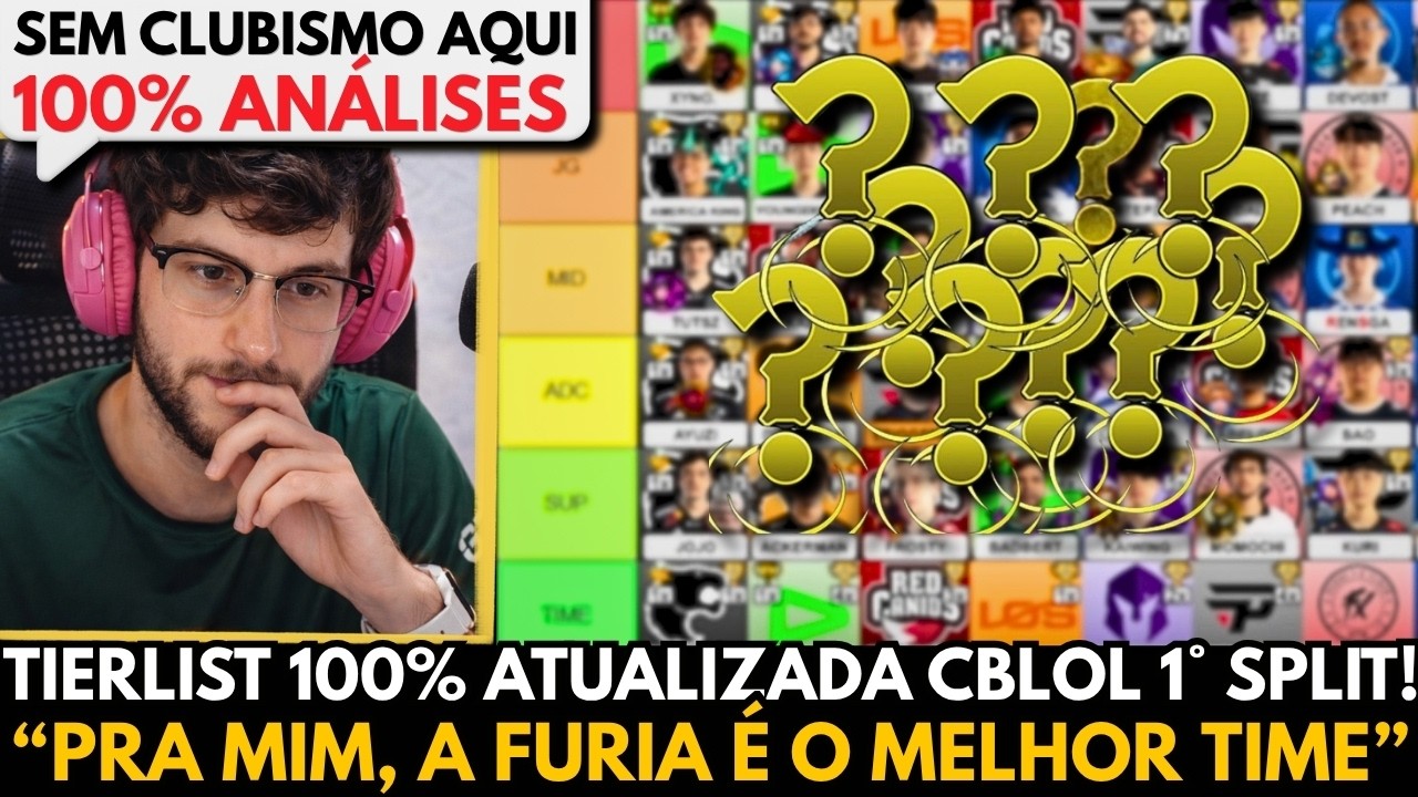 TIERLIST do CBLOL 1&deg; SPLIT 2026! 100% AN&Aacute;LISE, SEM CLUBISMO, GABARITO! CORTES DO GREVTHAR