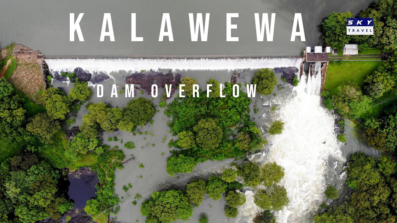 Kalawewa Dam Overflow, from above  4K Drone video , Sri Lanka | Travel Video | Travel Guide