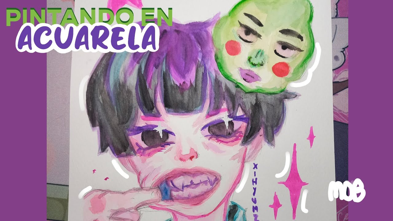 Pintando en acuarela u.u Mob + tips / draw with me!