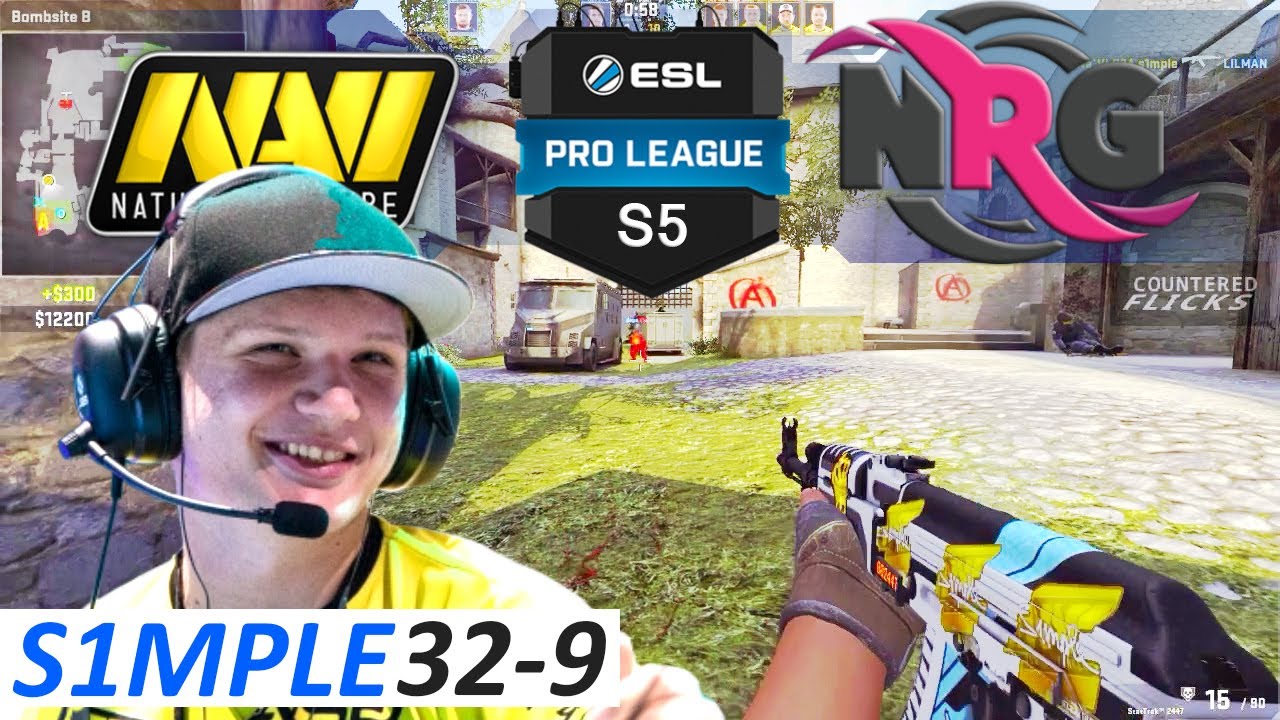 s1mple 32-9 POV / NRG vs NaVi / Cobblestone / ESL Pro League Season 5 Finals