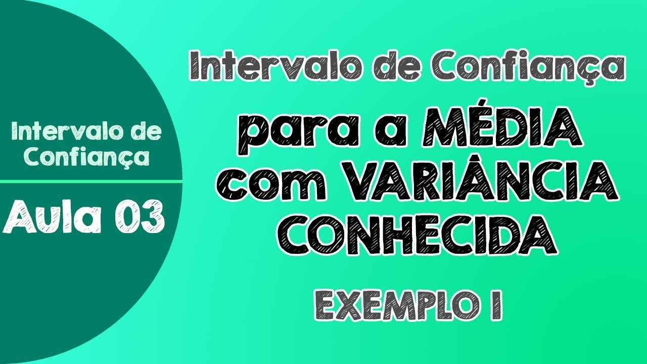 #03 - Exemplo 1 - Intervalo de Confiança para a Média com Variância Conhecida