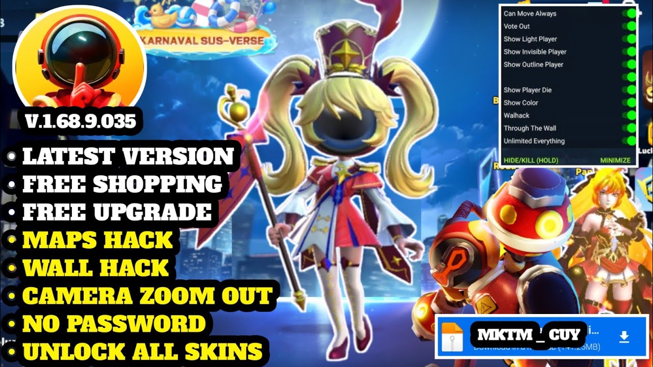 Donwload!! Super Sus Mod Apk Menu V1.68.9.035 Terbaru 2025 No Password |Unlimited Money &Unlock Skin