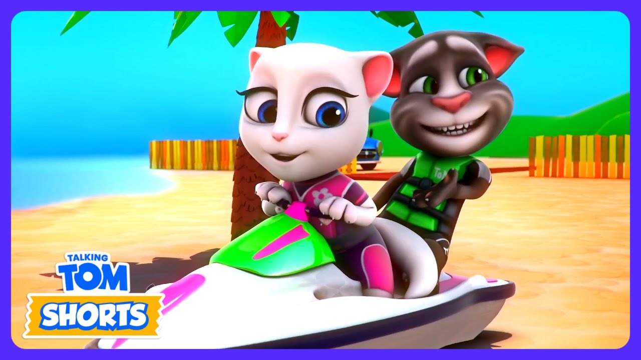 Talking Tom - 제트스키 라이딩: 톰 vs 안젤라 | 어린이 만화 | WildBrain 가족 놀이집