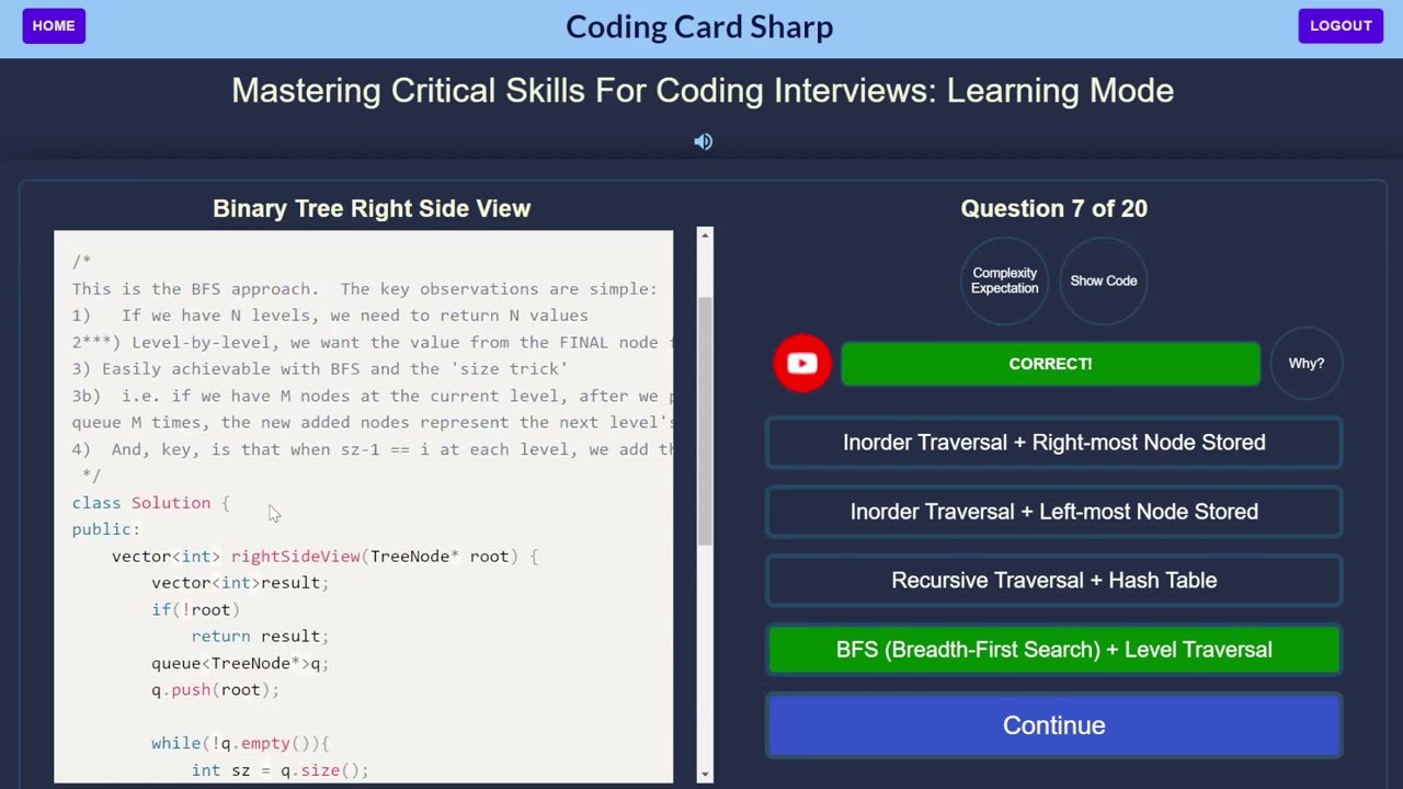Binary Tree Right Side View Explained: Ace Your LeetCode Technical Interview With Coding Card Sharp