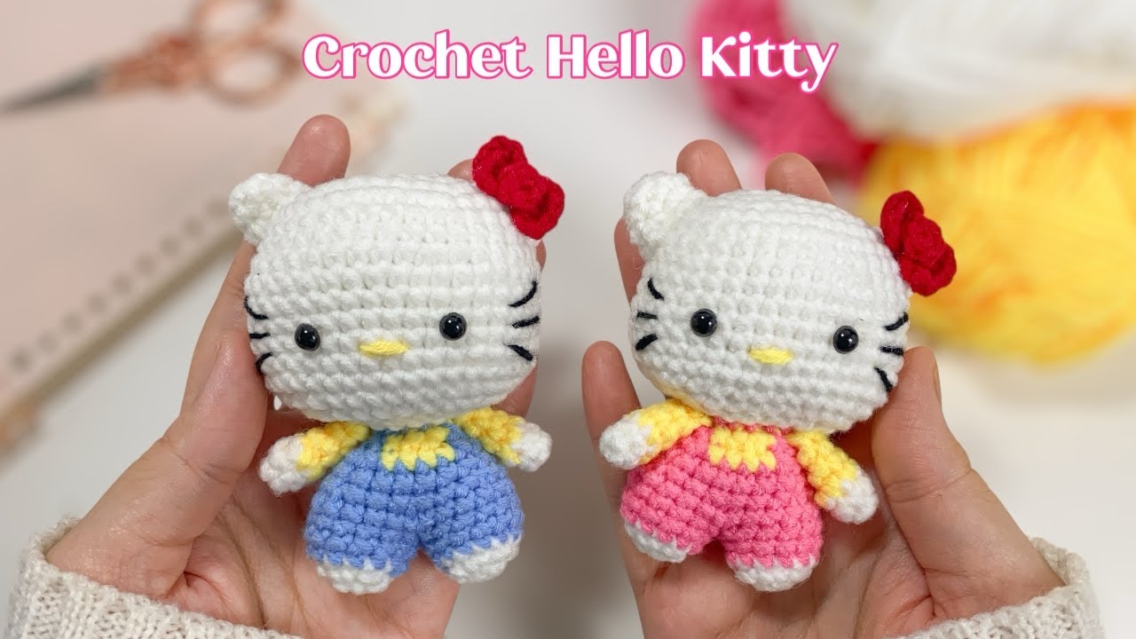 Crochet Hello Kitty Keychain  | Easy Amigurumi Tutorial | Beginner Friendly | Step by Step