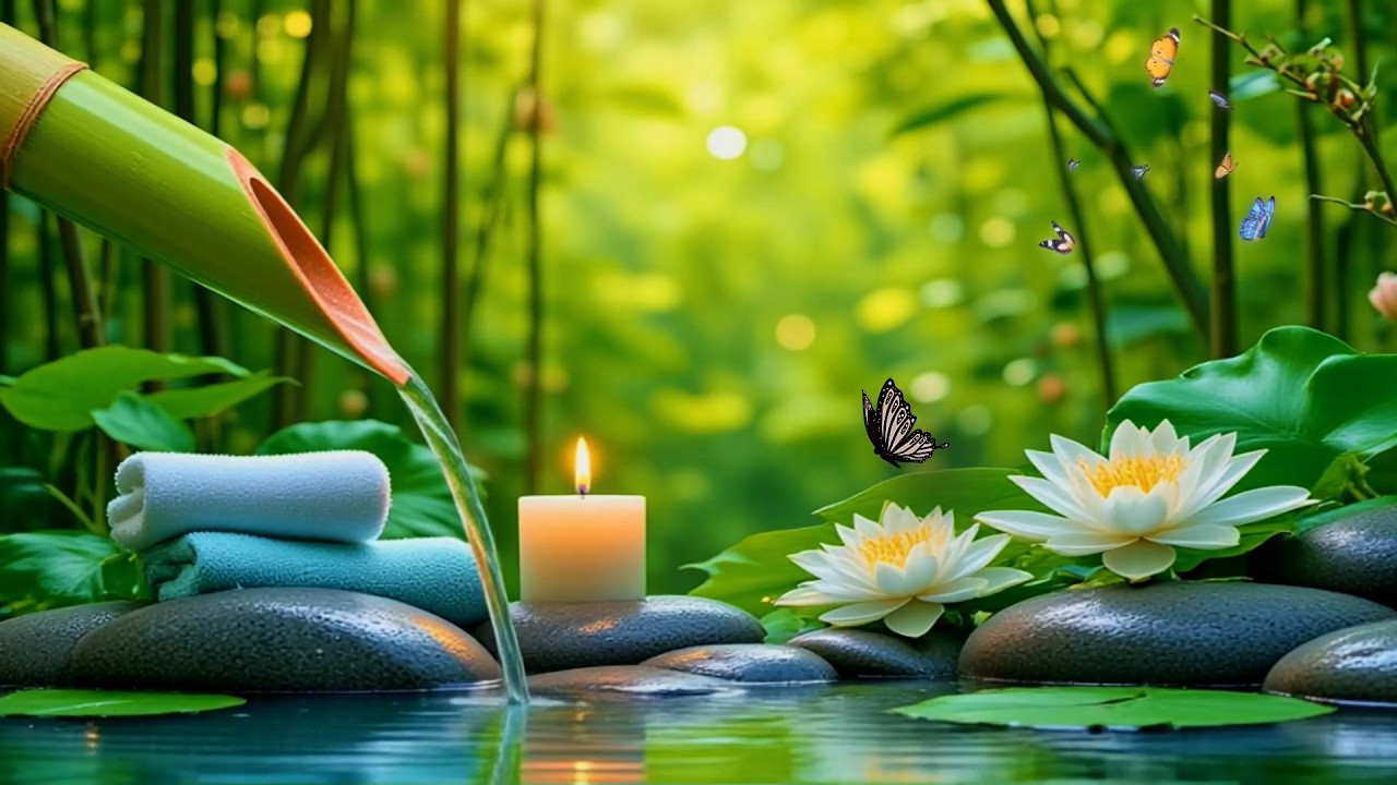 Deep Sleep Music Bamboo Water - Relaxing Piano Music For Sleep and Anxiety, Nature Water Sounds