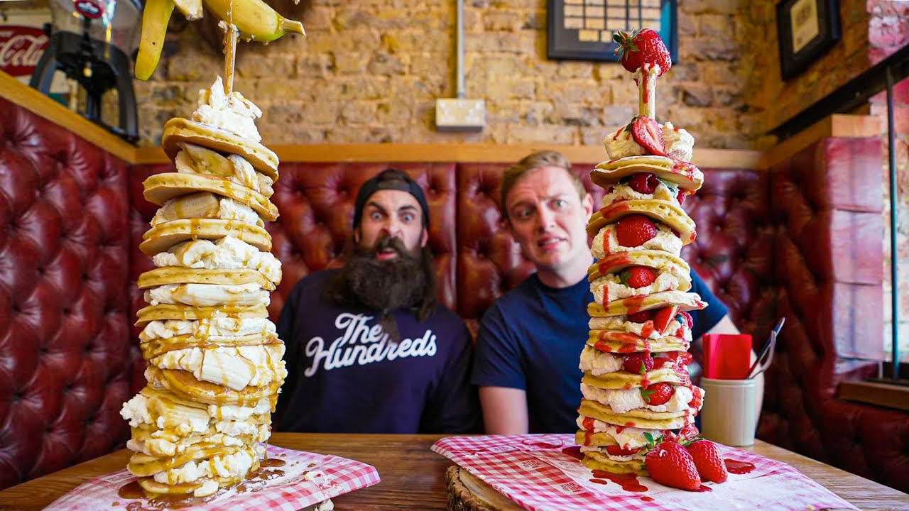 Pancake Stack CHALLENGE With BeardMeatsFood!