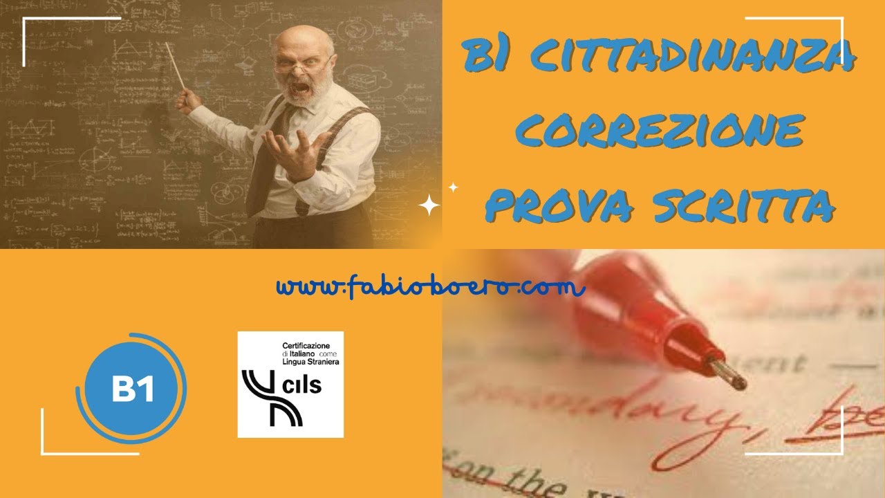 B1 CITTADINANZA - CORREZIONE PROVA SCRITTA CON CONSIGLI PER SUPERARE L'ESAME