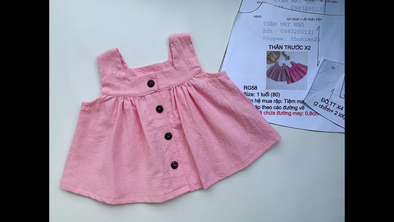 RG58_Sewing Square Neck - Hướng dẫn may rập áo cổ vuông cho bé