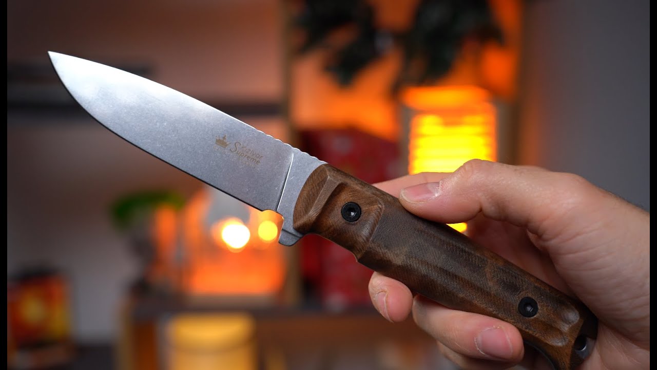 Нож Kizlyar Supreme Sturm сталь AUS-8 Stonewash рукоять орех