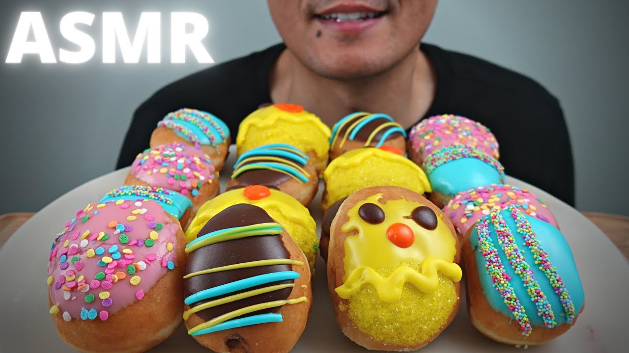 ASMR | Krispy Kreme Mini Filled Doughnuts | The Hangry Mole