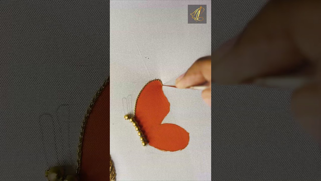 Butterfly Painting with Beads Work | Hand Embroidery ArtSequence 04 