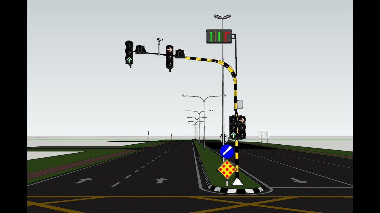 Sketchup Animation - Traffic Light Countdown Timer & LED Panel (Part 3)