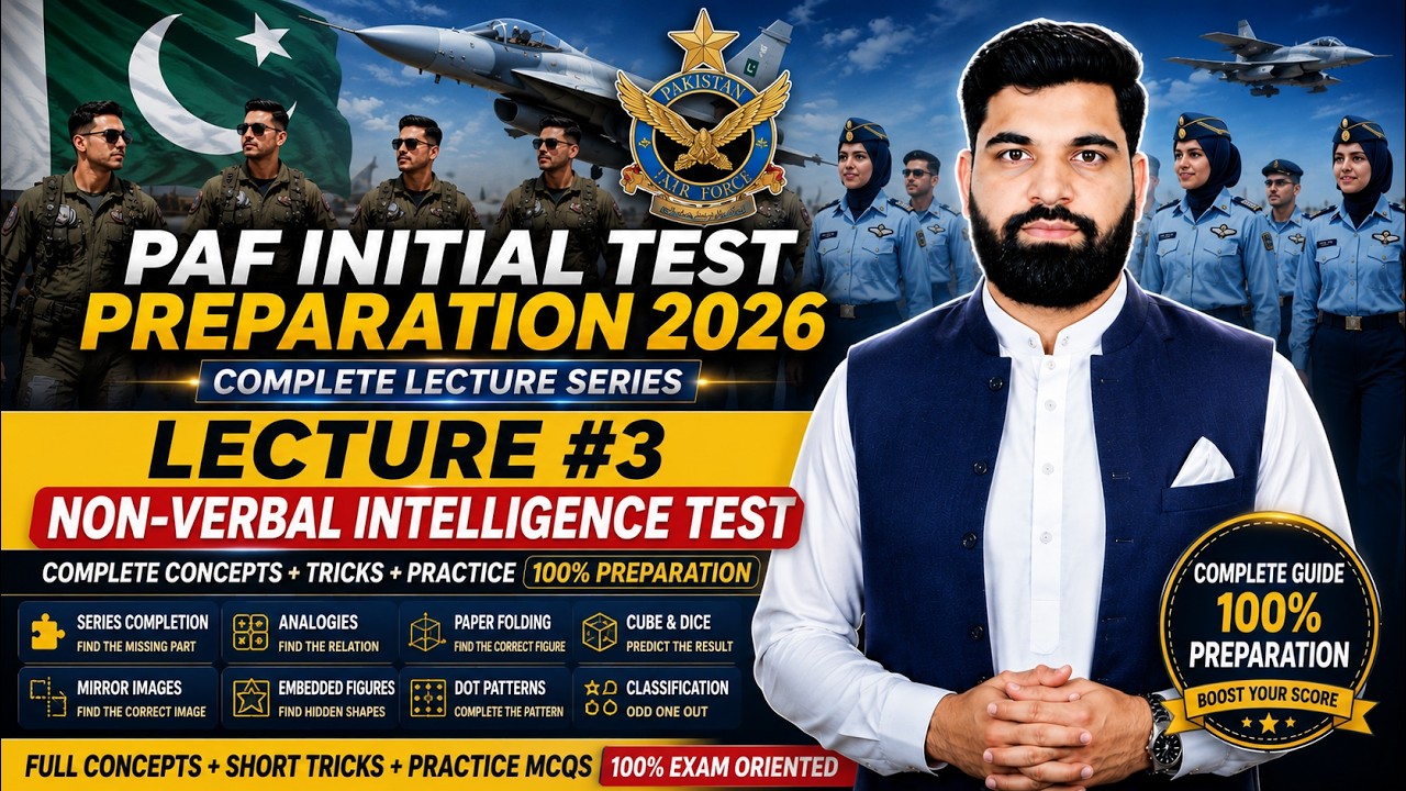 GDP/CAE/AD/A&SD/LOG/SSC/CSC Non Verbal Intelligence Test Lec#3 | PAF Test Preparation 2026 |EduSmart
