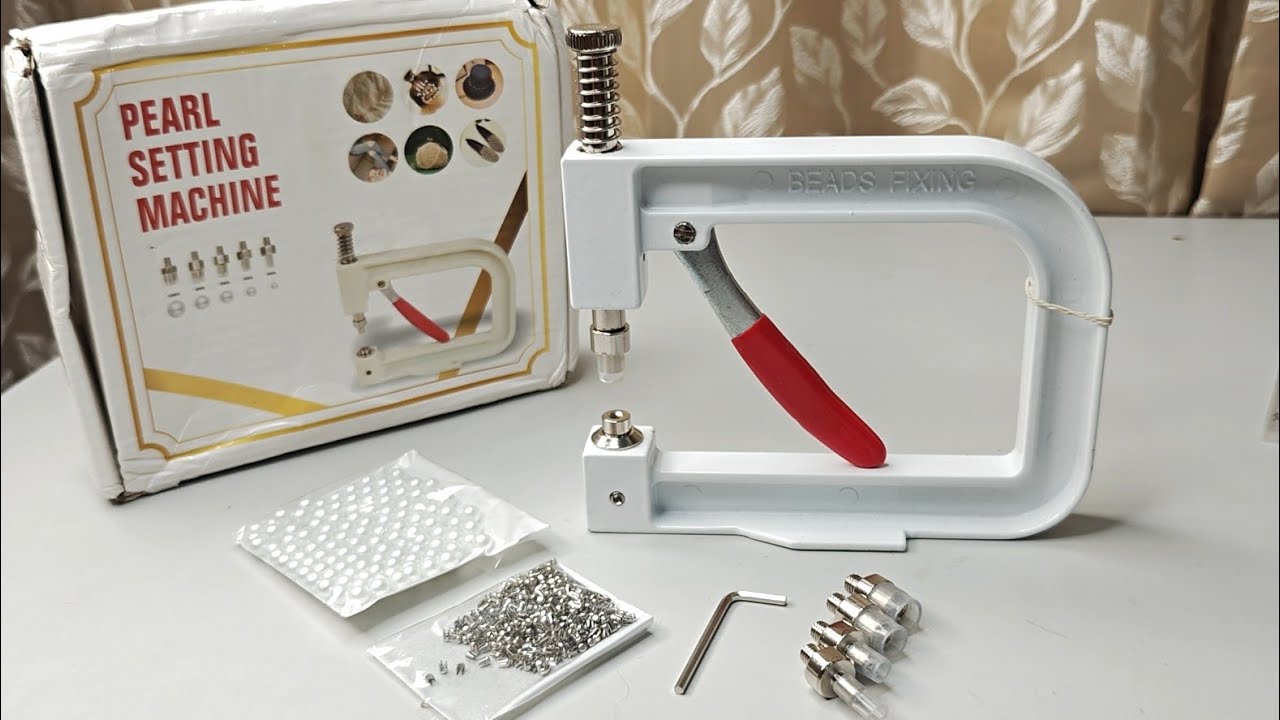 मोती लगाने वाली मशीन:- How to use pearl setting machine / How to attach pearls and beads easily