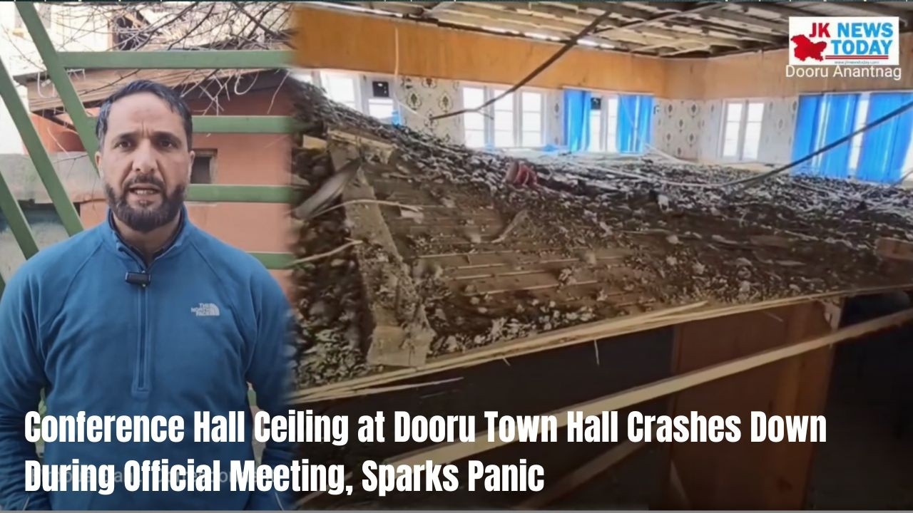 Conference Hall Ceiling at Dooru Town Hall Crashes Down During Official Meeting, Sparks Panic
