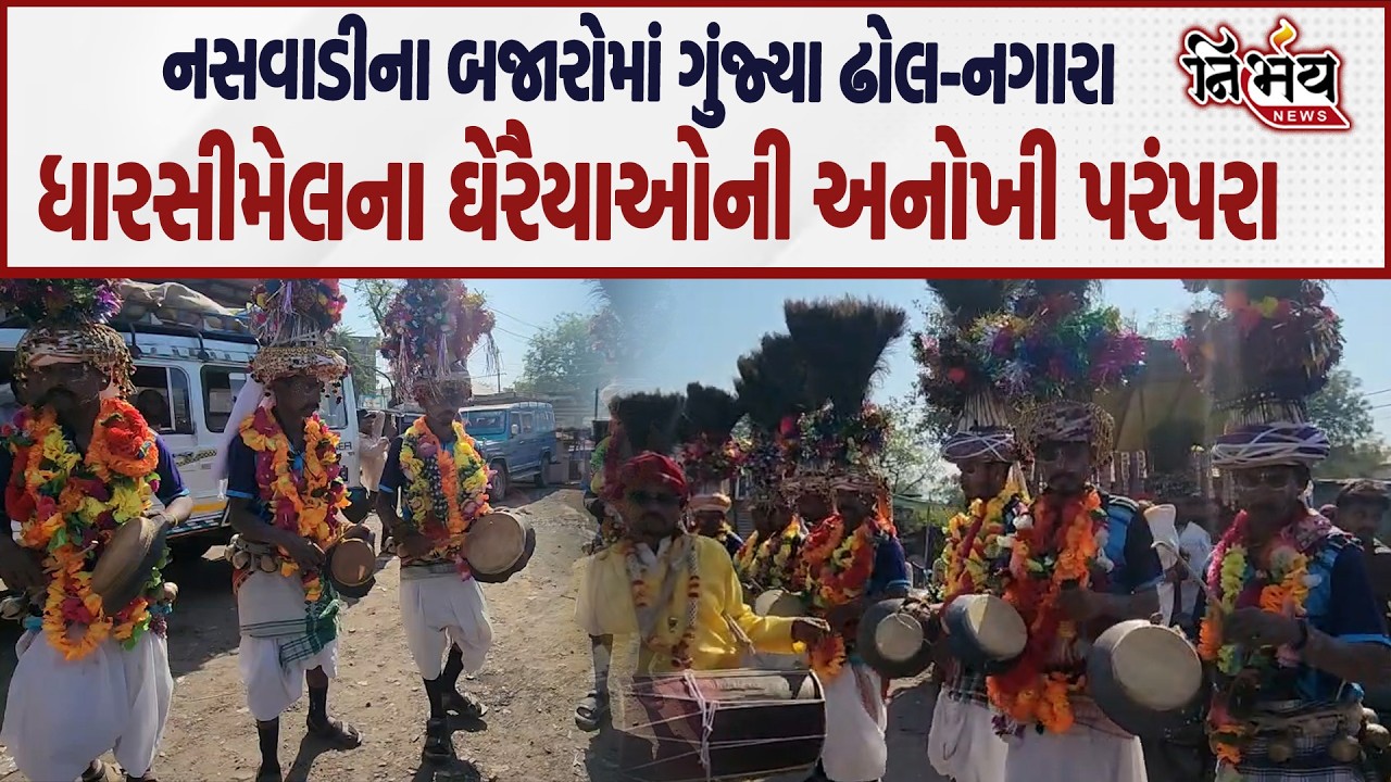 Chotaudepur ના બજારોમાં ગુંજ્યા ઢોલ-નગારા ધારસીમેલના ઘેરૈયાઓની જાણો અનોખી પરંપરા..|Nirbhay |