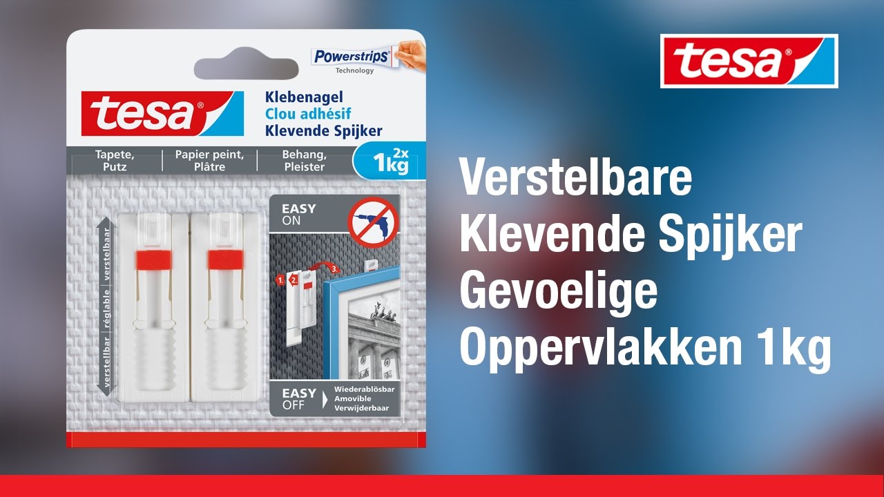 tesa® Verstelbare Klevende Spijker voor Behang & Pleisterwerk 1 kg [77774]