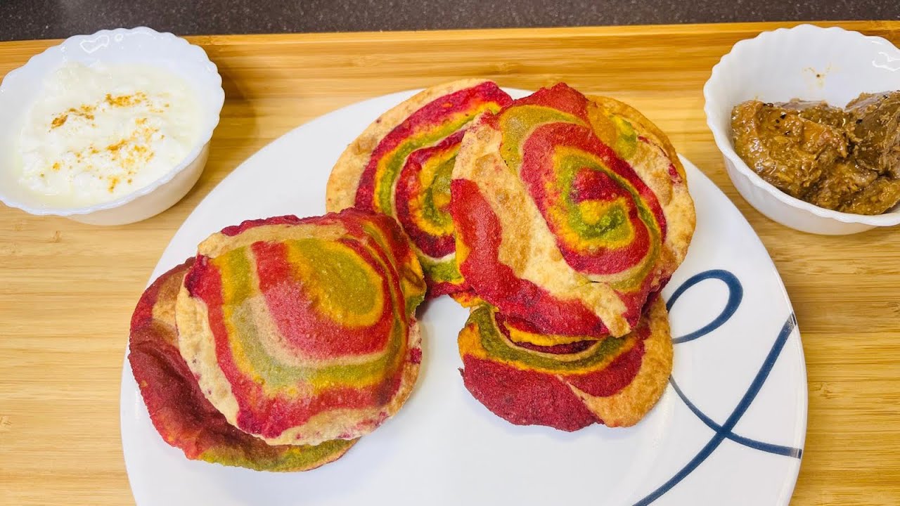 Ye poori alag hai Healthy swaadisht Disco Rainbow Poori #recipe #viral #easycooking 