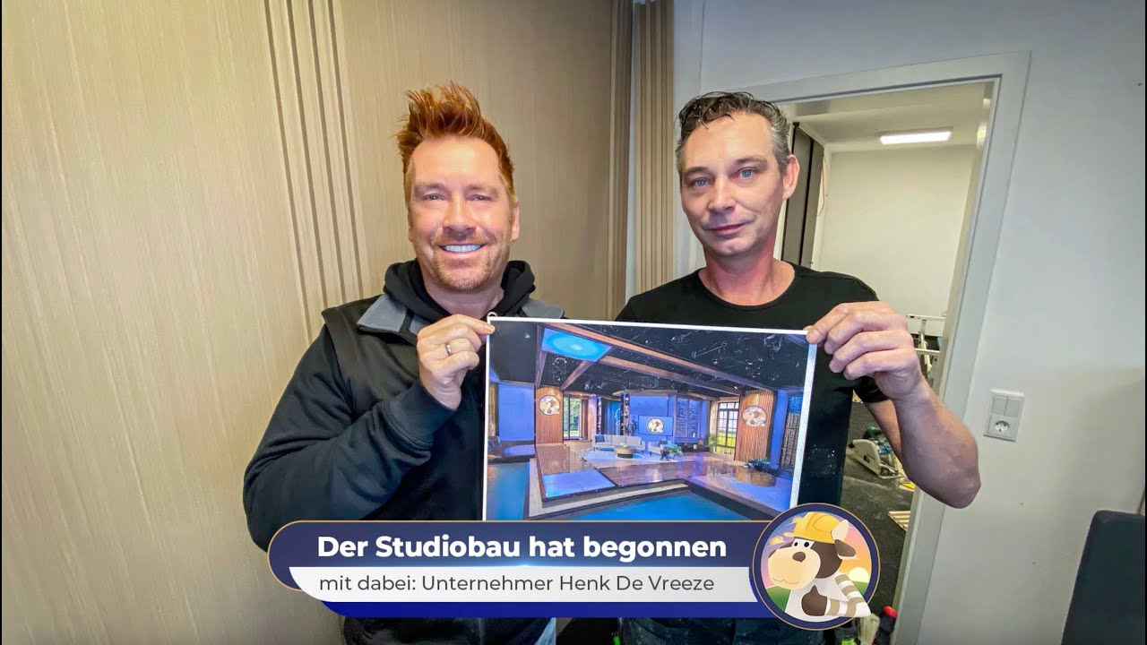 Baustart für das neue TV-Studio der Trude Kuh Vereinsförderung  bei schuhplus - mit  Henk De Vreeze