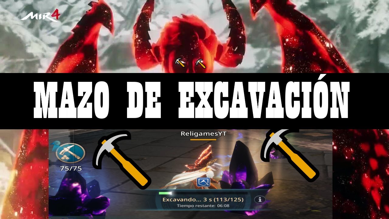 [MIR4] - ⛏️MAZO DE EXCAVACIÓN⛏️  - ( COMO MINAR MÁS RÁPIDO)
