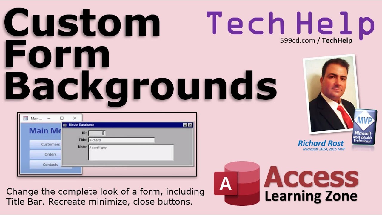 Custom Form Backgrounds in Microsoft Access - Change Titlebar Color and More!