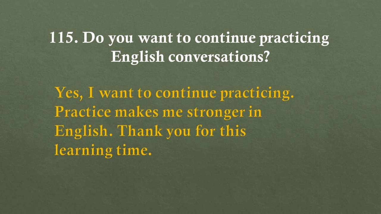 115 Questions and Answers|  English Conversation Practice Improve your English Fluency Speaking