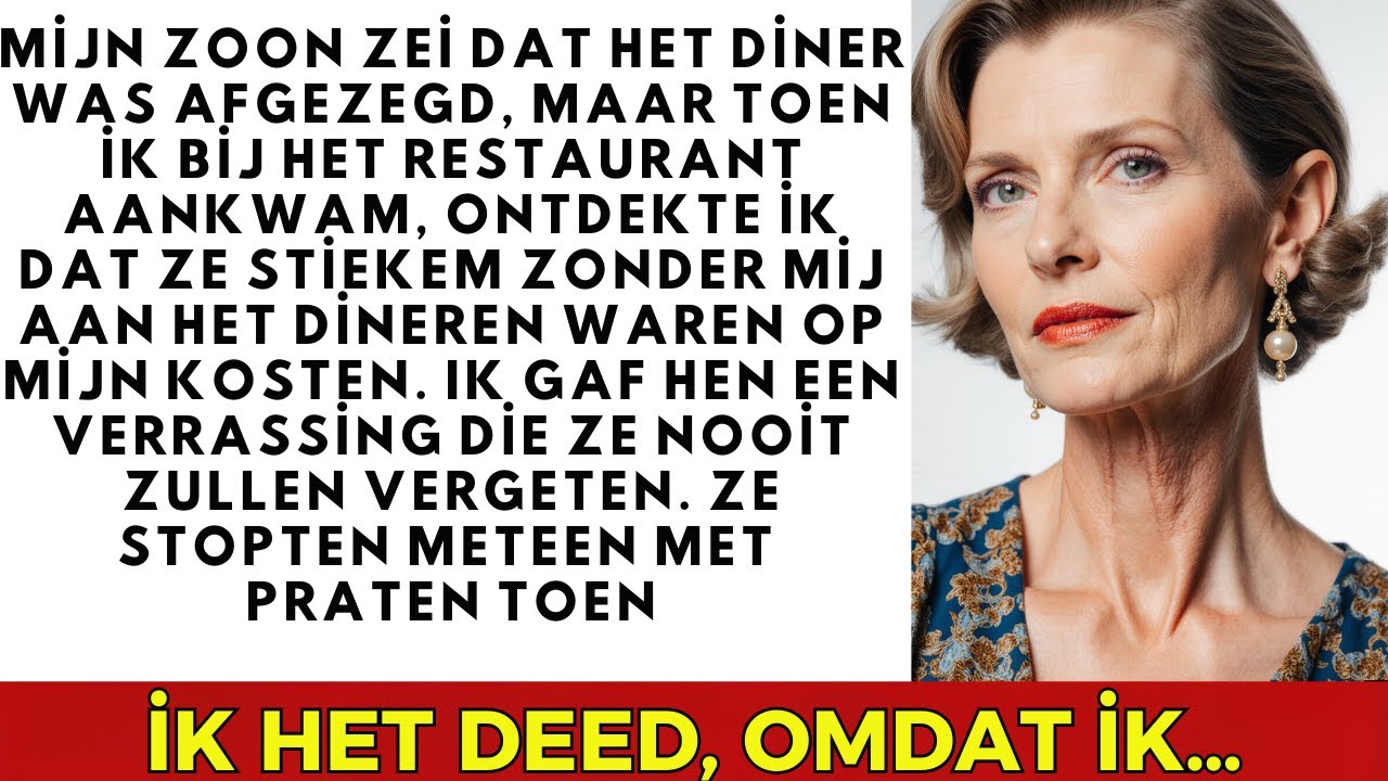 „Mijn zoon zei dat het diner niet doorging, maar ik vond hen zonder mij eten…“