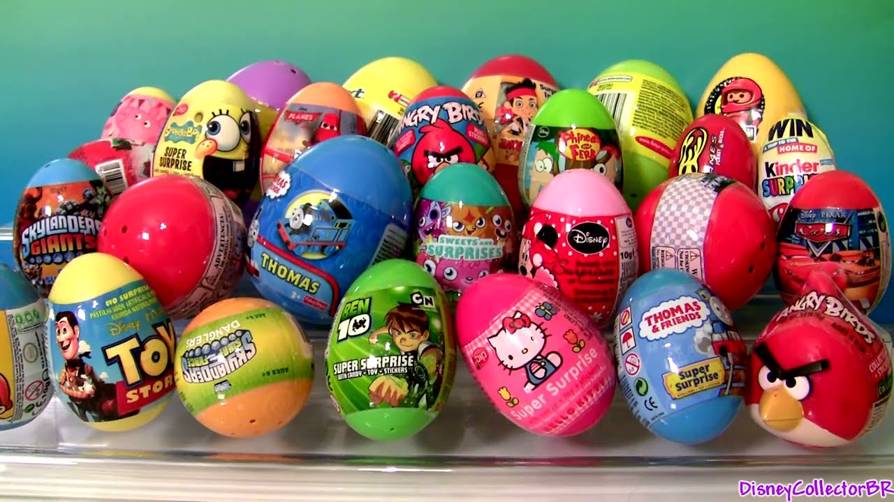 Huge Toy Surprise Eggs Planes Skylanders AngryBirds Thomas Batman Superman Kinder