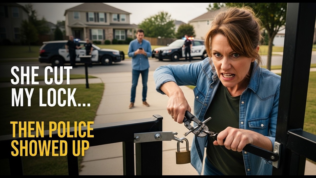 “She Cut My Lock… Then Unmarked Police Cars Arrived”