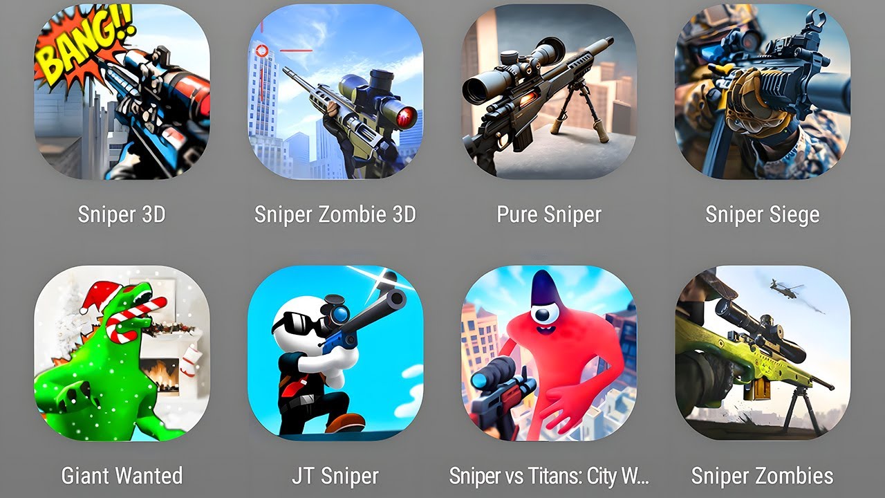 Sniper Games:Sniper 3D,Sniper Zombies 3D,Pure Sniper,Sniper Siege,Giant Wanted,Sniper VS Titans