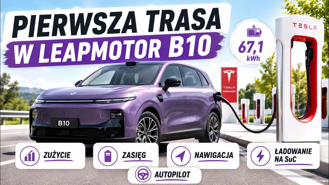 Pierwsza trasa w Leapmotor B10 - zużycie, zasięg, nawigacja, ładowanie na SuC