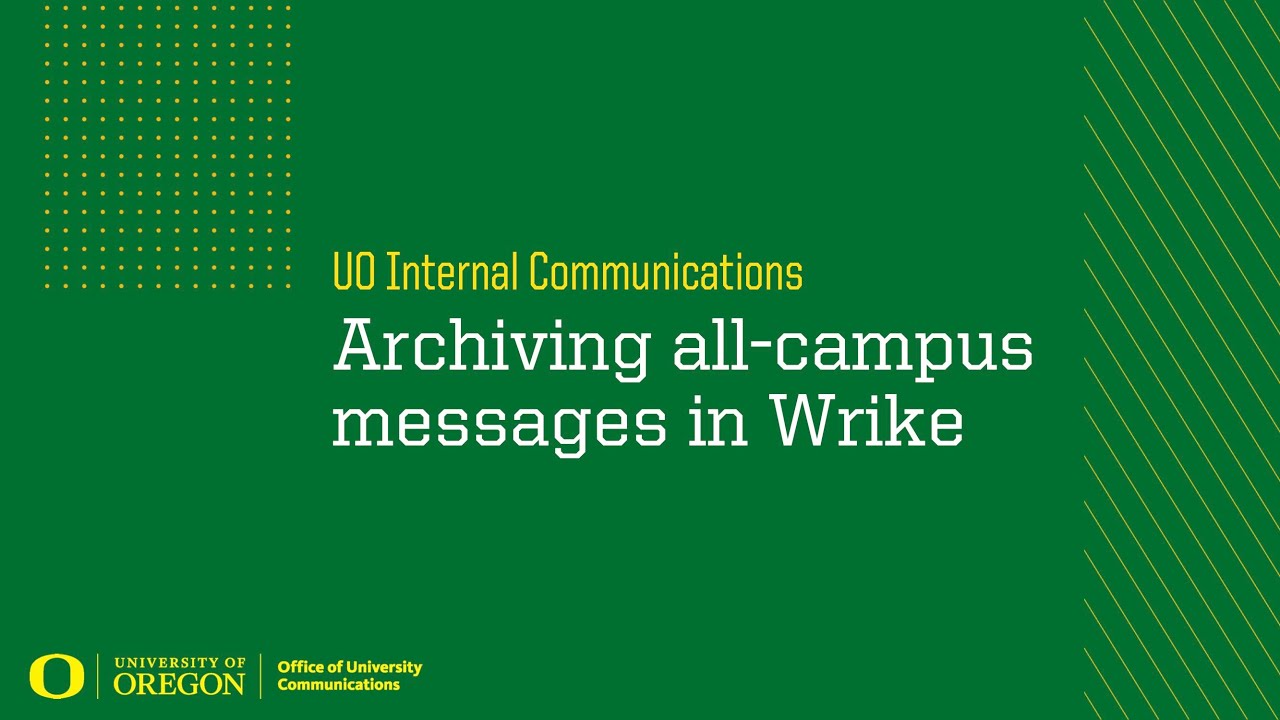 Archiving all-campus messages in Wrike