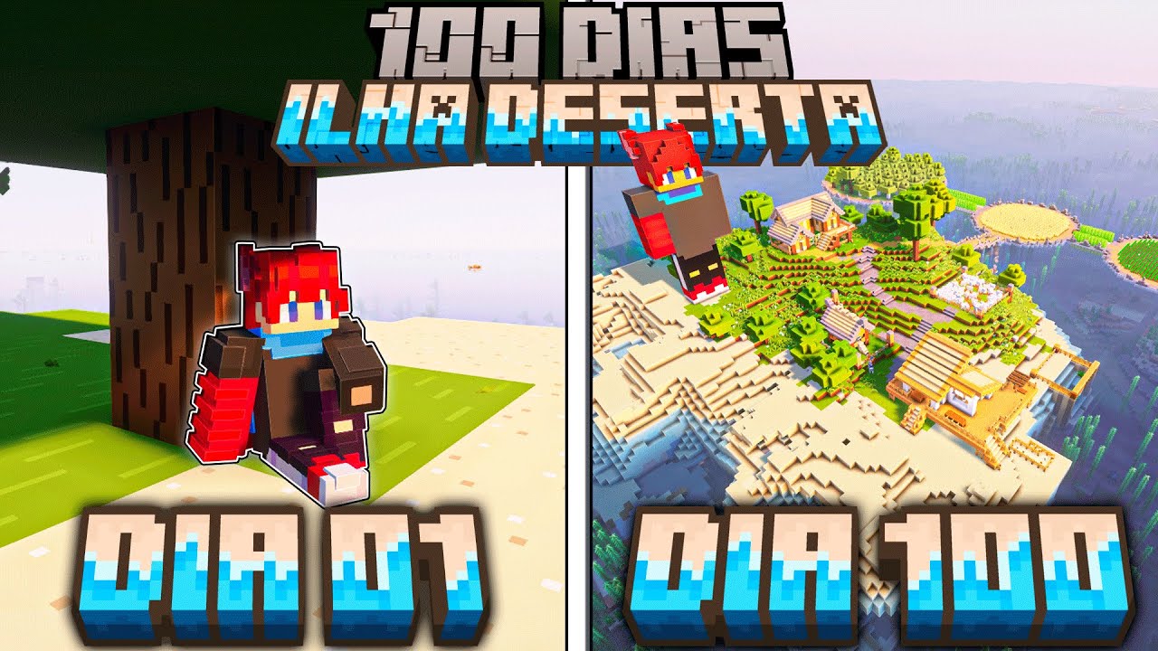 SOBREVIVI 100 DIAS EM UMA ILHA DESERTA NO MINECRAFT