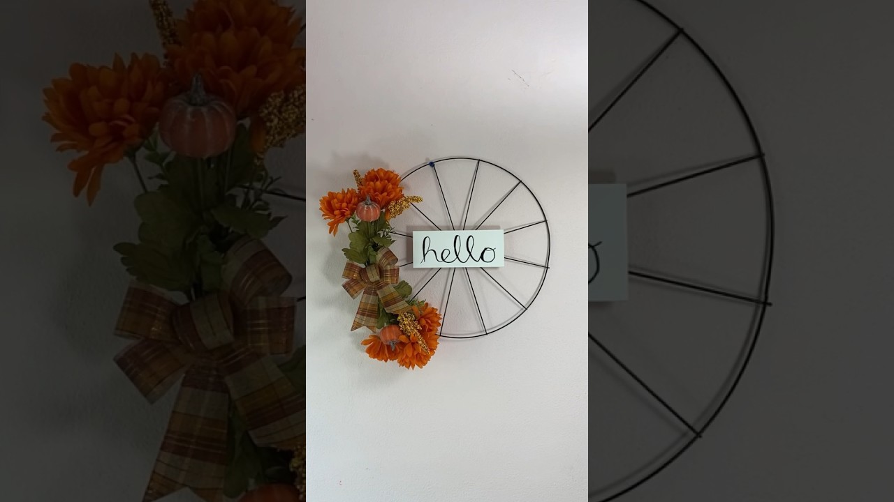 Fall Dollar Tree DIY Bicycle Wheel Wreath Idea