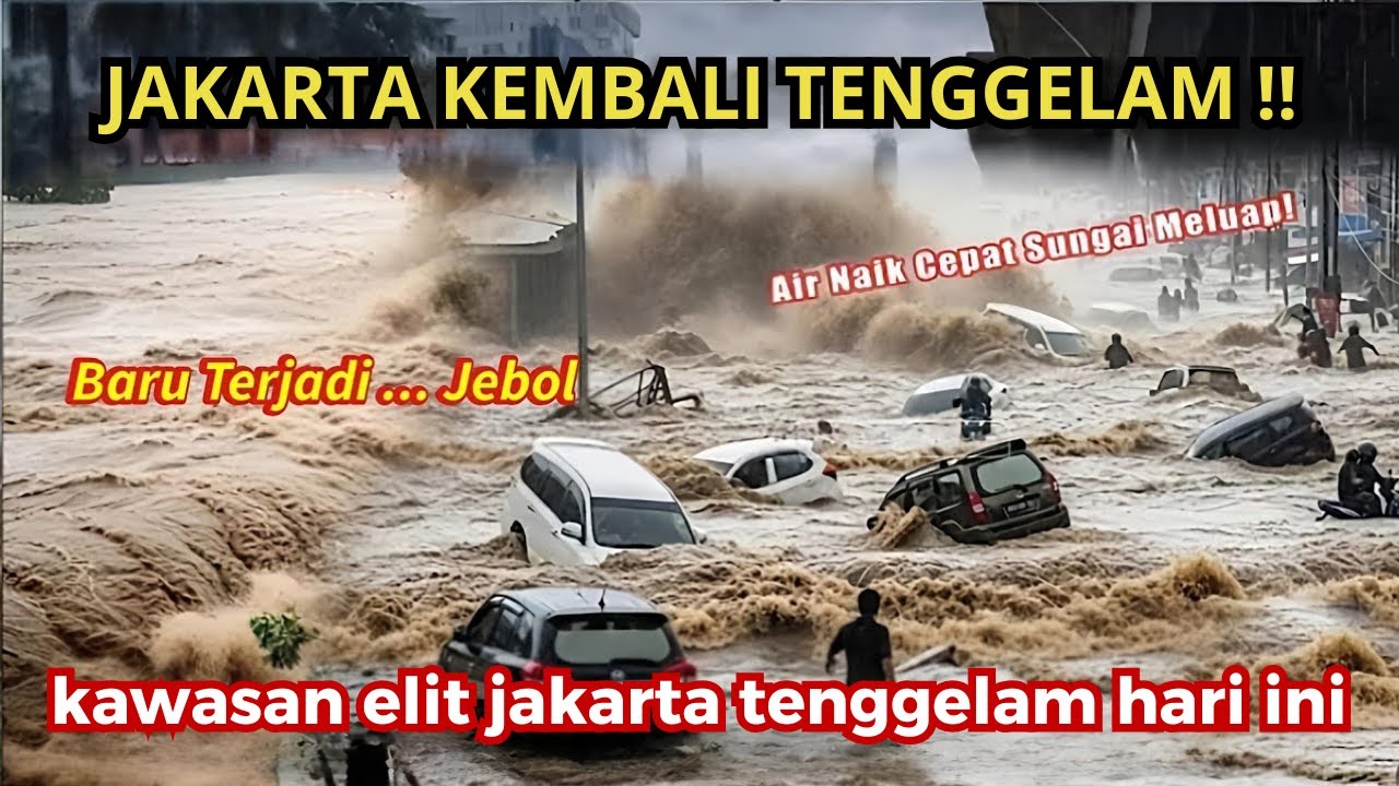 JAKARTA MENCEKAMHARI INI! TANGGUL JEBOL & BANJIR DAHSYAT KOTA JAKARTA, KAWASAN ELIT KEMANG & MONAS
