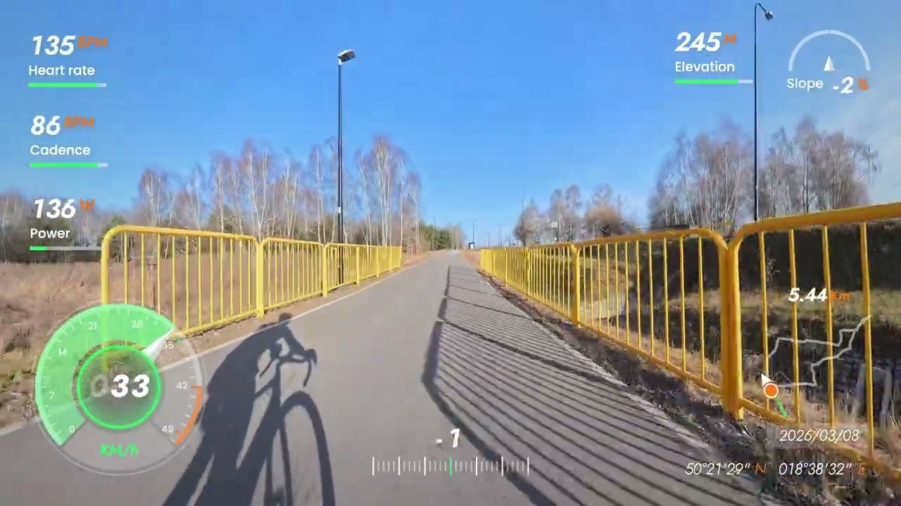 BCD#14 OUTDOOR CLIMBS #2 - Road Cycling Training | On-Screen Stats & Open Traffic (no talking)