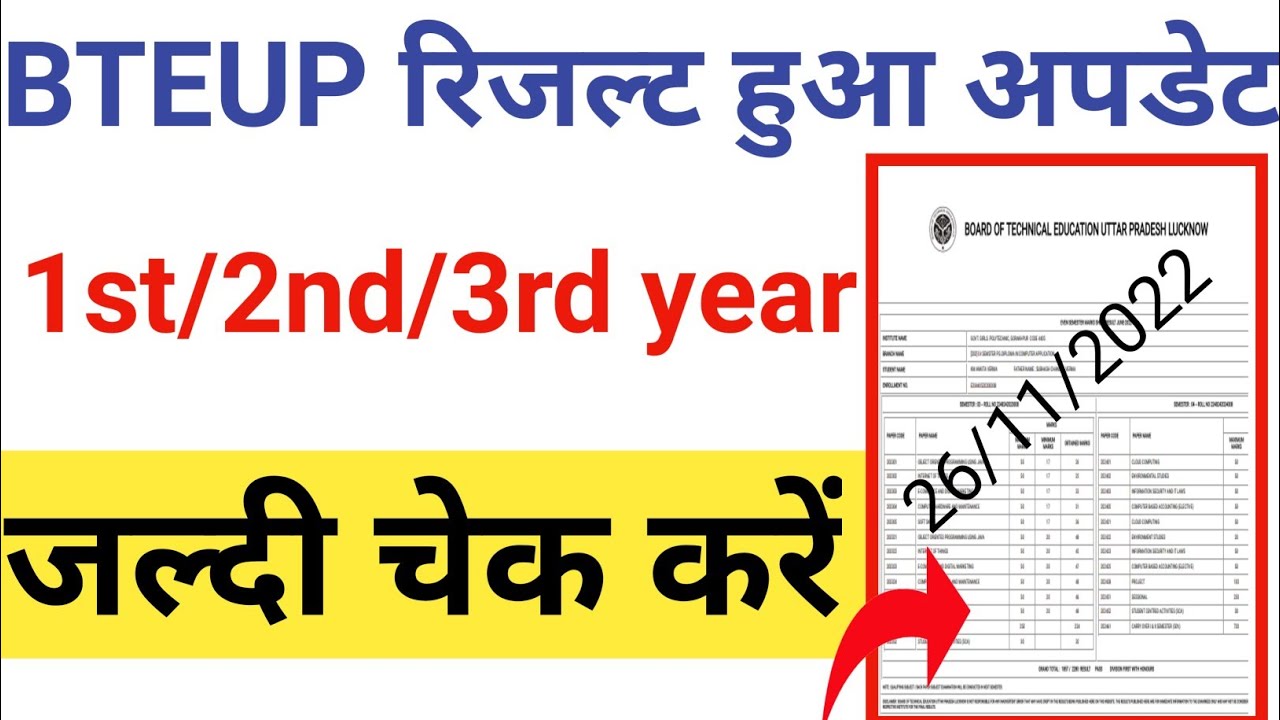 BTEUP Result Updated 2021-22😲😲//BTEUP Result Latest News Today//BTEUP Result Updated Today News