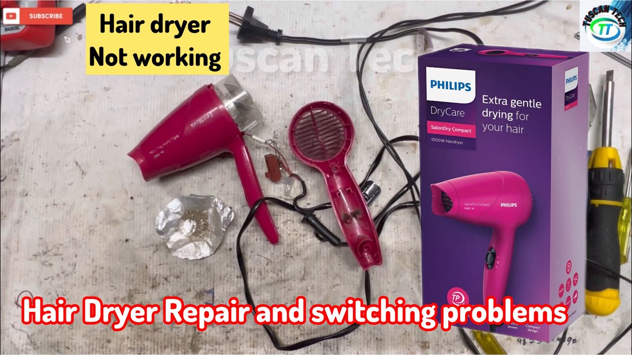 Hair Dryer Switching problem ! How to Repair Philips Hair dryer ! हेयर ड्रायर को ठीक करना सीखें !