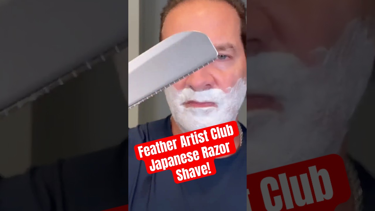 How To Shave With A Feather Artist Club Japanese Kamisori Style Straight Razor #shaving #razor