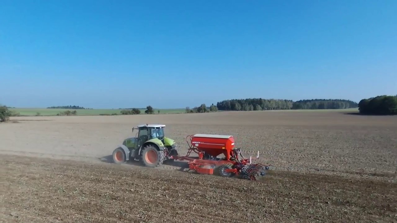 Bezorkowy siew pszenicy 2017 CLAAS AXION ARION HORSCH