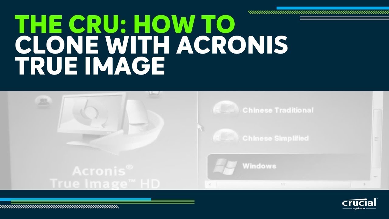Cloning with Acronis True Image HD