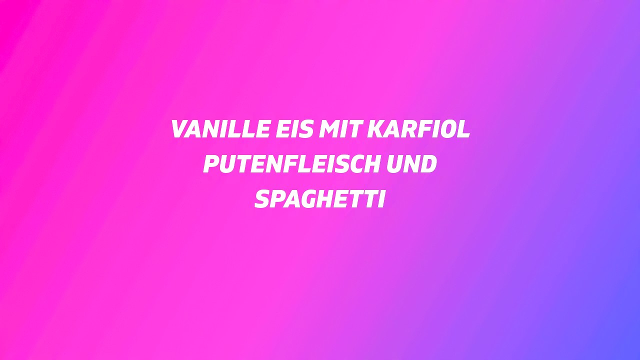 Vanille Eis mit Karfiol, Puenfleisch und Spaghetti