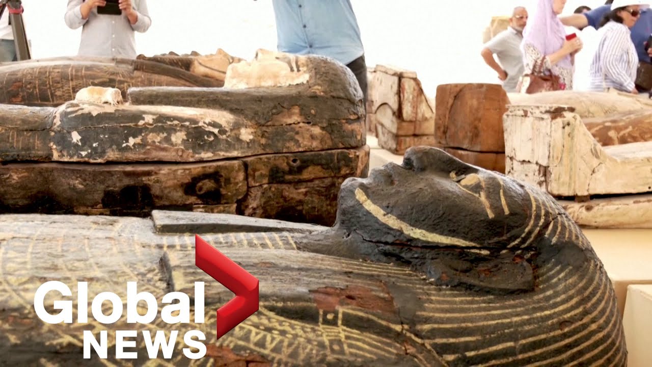 Hundreds of ancient Egyptian coffins, bronze statues discovered in Saqqara necropolis