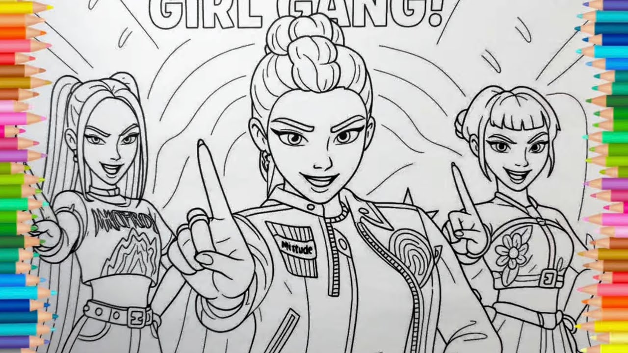 KPop Demon Hunters New Coloring Pages / Rumi  , Mira and Zoey / NCS Music