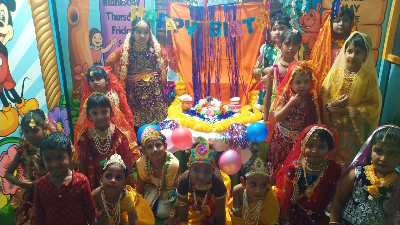 Celebrating Little Krishna's Janmashtami 😍            #janmashtami  #harekrishna #birthday #school