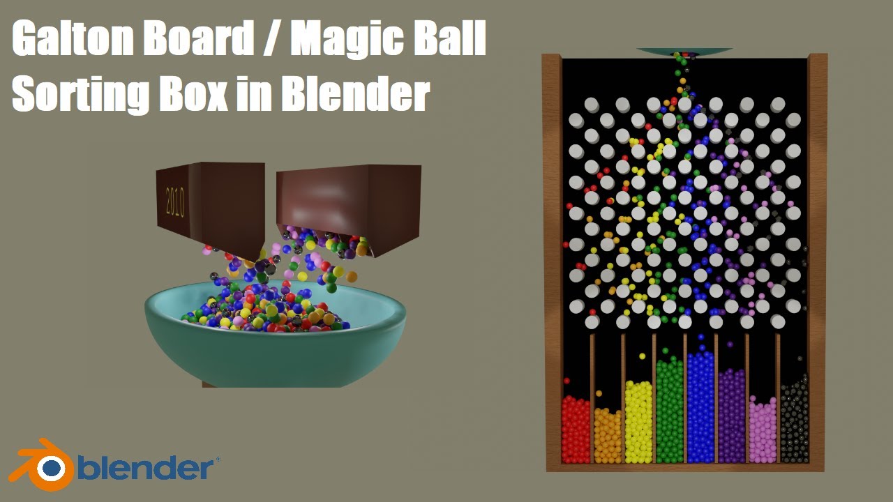 Galton Board / Magic Ball Sorting Box in Blender