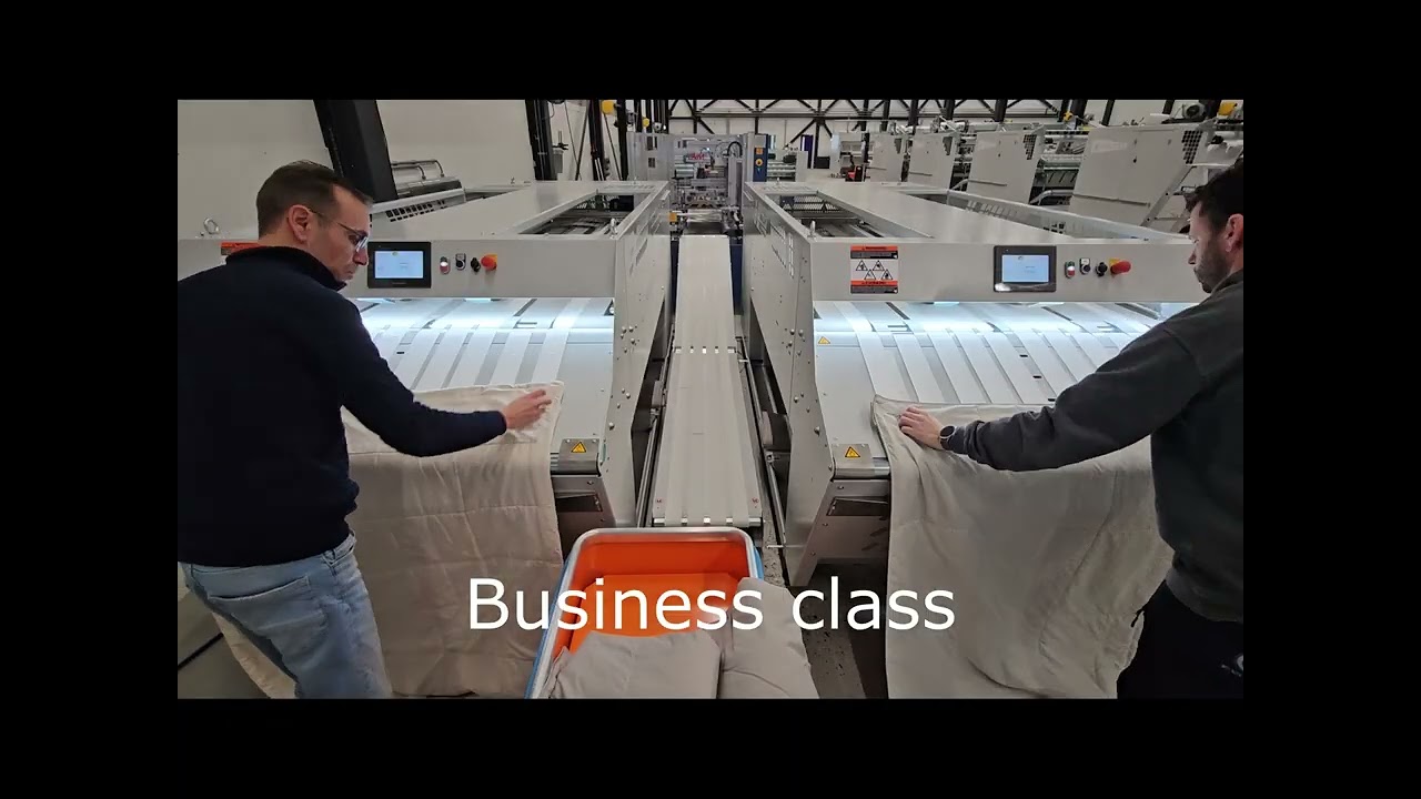 Foltex BVM airline blanket folding and packing line
