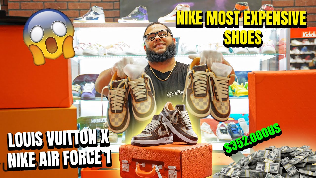 WOULD YOU PAY $352,000? NIKE x LOUIS VUITTON MOST EXPENSIVE AIR FORCE 1 MONOGRAM BROWN DAMIER AZUR