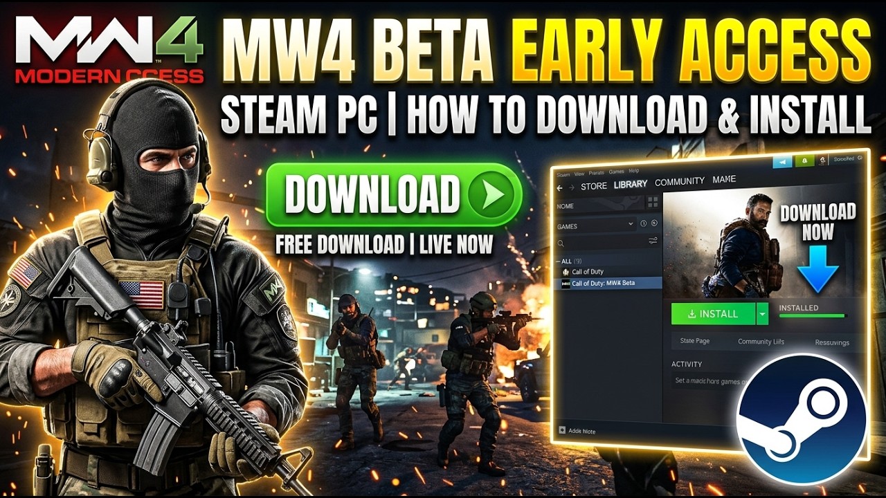 Ранний доступ к бета-версии MW4 в Steam на ПК | Как скачать и установить бета-версию Modern Warfa...